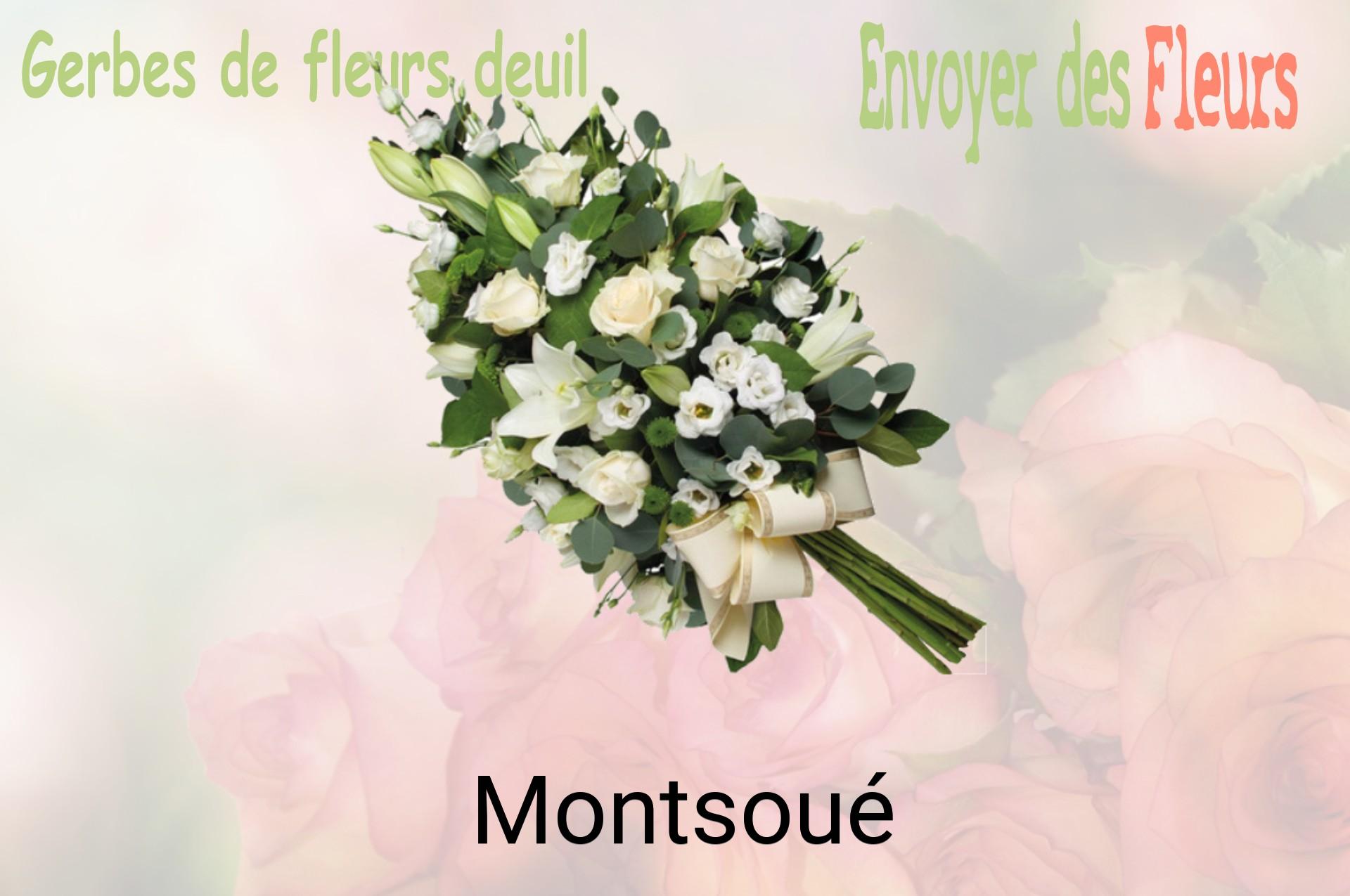Gerbe de fleurs de deuil livrée à Montsoué